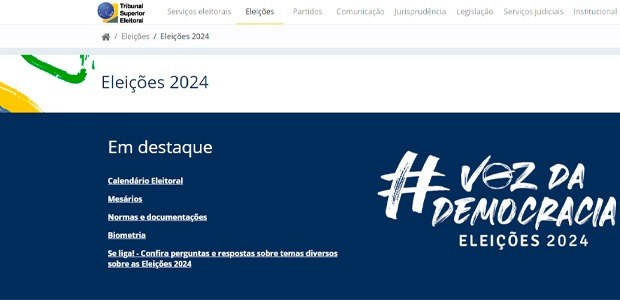 TSE lança nova página das Eleições 2024